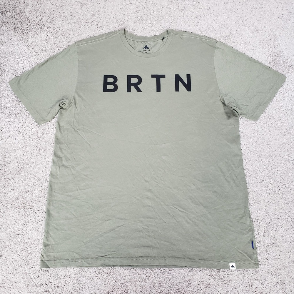 Burton Shirt Men XL Army Green Short Sleeve Tee Casual Beach Walking Preppy BRTN
